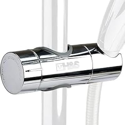 H&S Adjustable Chrome Shower Holder Bracket 18-25mm Bar Replacement Universal
