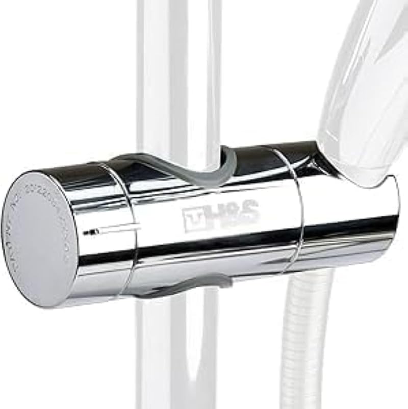 H&S Adjustable Chrome Shower Holder Bracket 18-25mm Bar Replacement Universal