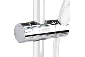 H&S Universal Shower Head Holder for Slide Bar - Adjustable Shower Holder Bracket Set w/Cylindrical Design - Powerful Replacement Shower Hose Clamp for Bathroom,Adjustable Slide Bar Showerhead Holder