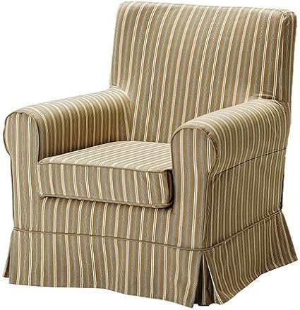 Ikea Ektorp Jennylund Armchair Cover Linghem Light Brown Stripe Amazon Co Uk Kitchen Home