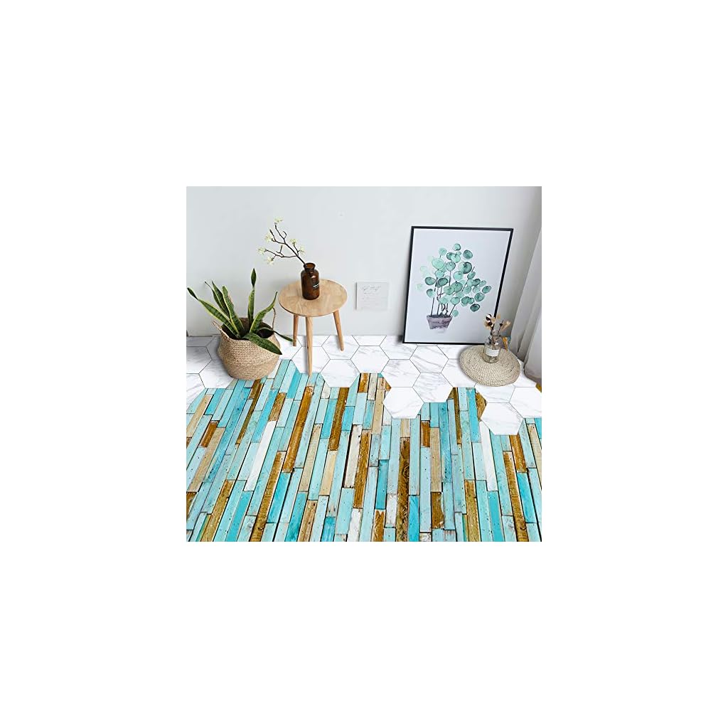 Vinyl Floor Wall Tiles Floor Sticky Back Sticker, NonSlip Floor Tiles