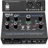 Pyle Professional USB Audio Interface with MIC, Guitar, AUX Stereo Inputs, Phone/Monitor Outputs, Ideal for Computer Playing & Recording, Compact Rugged Metal Housing - PMUX6