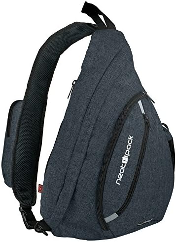 NeatPackVersatile Canvas Sling Bag/Travel Backpack | Wear Over Shoulder or Crossbody (Black)
