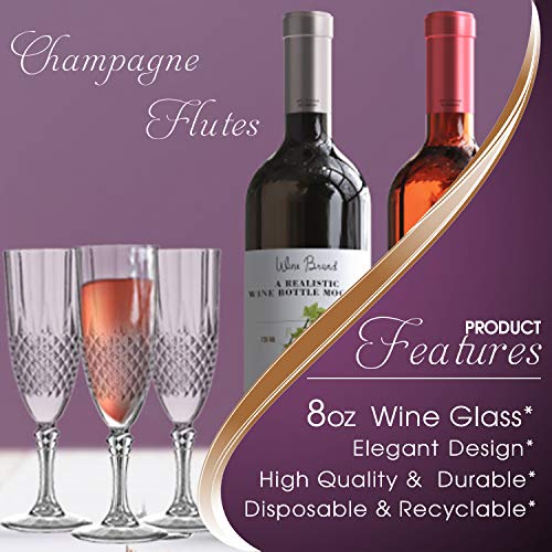 Smarty Had A Party Plastic Champagne Flutes, 48 Pcs Disposable Fancy