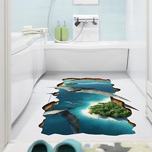 samLIKE 3D Pterosaurs Floor/Wall Sticker Removable Waterproof Wall Sticker Home Decor Mural Decal Vinyl Art Decor for Kids Room Bedroom Bathroom Living Decorations