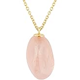 Natural Gemstones Pendant Necklace Polished Tumbled Crystals Necklace Handmade Jewelry Unique Fashion Jewelry For Women Adjustable Chain 18inch