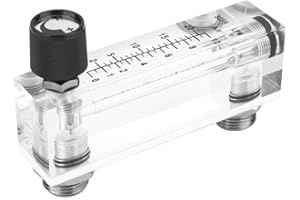 GINYIA Acrylic Flowmeter, LZM-6T Acrylic Plexiglass Adjustable Panel Type Panel Type Flowmeter Gas Flowmeter 1~10LPM 1/4"BSP M181.5 Flowmeter Panel Gas Flow Meter