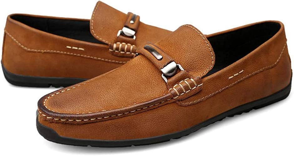 Amazon 幸福マーケット ビジネスシューズ ビットローファー メンズ レザー スリッポン ドライビングシューズ 革靴 春夏秋冬 通勤 大きいサイズ コンフォート 通気性 快適性 痛くない ノンスリップ カッコイイ レイン対応 柔軟性 防臭 ビジネスシューズ