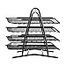 AGPtEK 4 Tiers Black Mesh Filling Desk Letter Paper Storage Tray Organizer for Home & Office Use
