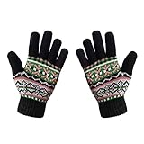 LETHMIK Women's Colorful Thick Knit Gloves Warm Winter Wool Lined in 6 Colors