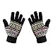 LETHMIK Womens&Girls Thick Knit Gloves Warm Winter Colorful Glove with Wool Lined Black