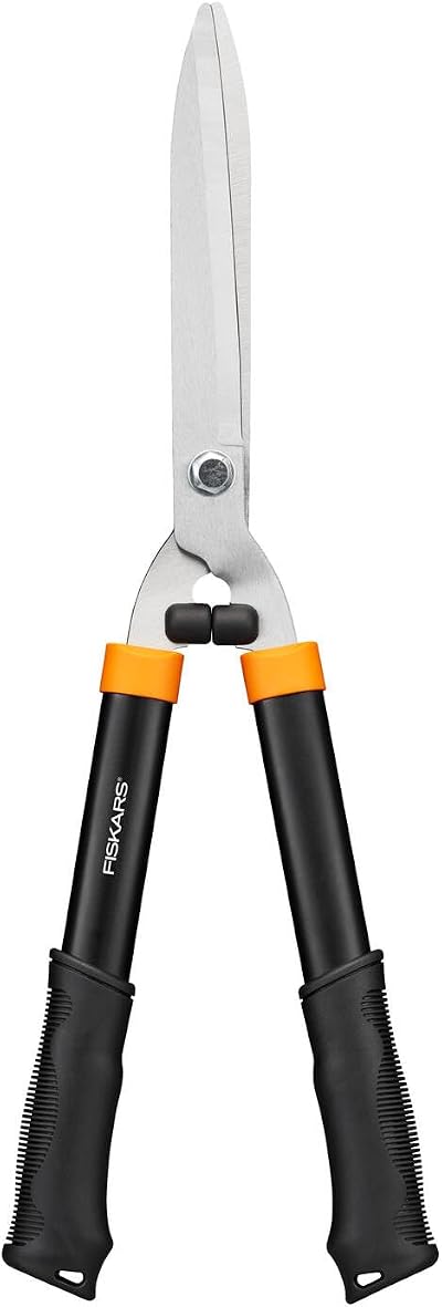 Fiskars Solid Hedge Shears HS21 59cm Hardened Steel Blade Soft-Touch Grip Black