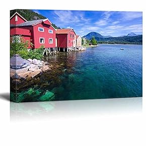 Canvas Prints Wall Art - Beautiful Norwegian Landscape/Scenery in Summer Season | Modern Wall Decor/Home Decoration Stretched Gallery Canvas Wrap Giclee Print & Ready to Hang - 12" x 18"