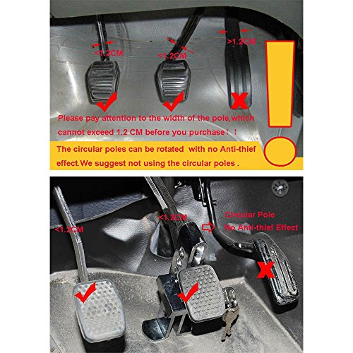 AUXMART Anti-theft Device Stainless Steel Clutch Lock Car Brake Lock - Thumbnail 6