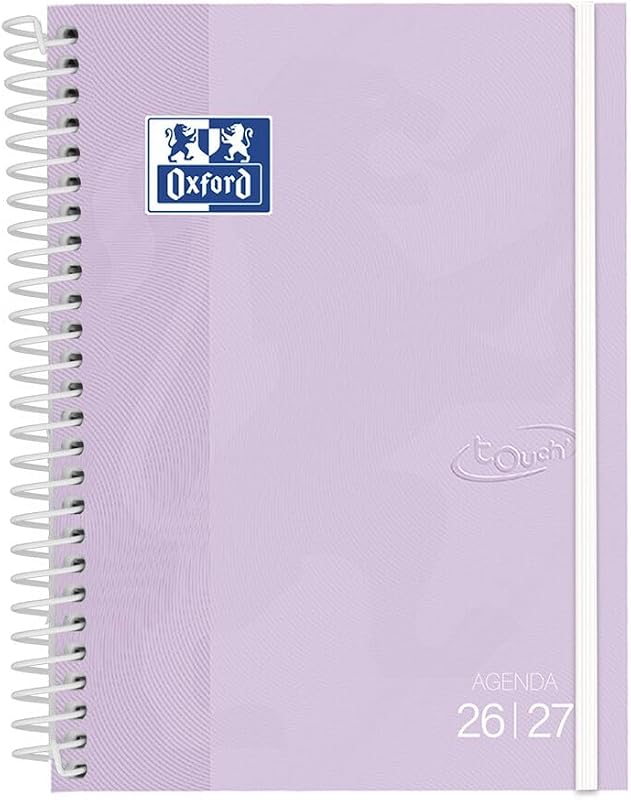 Touch, Agenda 2026 2027, Vista Semanal, Capa Extra Dura, A5 (15x21 cm), Espanhol, Cor Lavanda