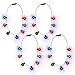Windy City Novelties 4 Pack Jingle Bell Necklace with 6 Dynamic Light Modes and Jingle Bell Sound for Christmas Parties, Caroling, Gatherings & Party Favors