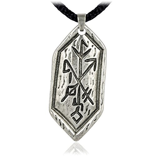 lan27 Strength of Self Rune Pewter Pendant Necklace- Celtic, Norse Nordic Jewelry, Fortitude and Wisdom Necklace