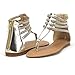DREAM PAIRS ROCKSTAR Women's Glamorous Gladiator Thong Strap Back Zipper Ankle Straps Flat Sandals