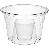 Party Essentials Plastic Bomber Cups, Jager Bomb Shot Glasses, 3 oz. Clear, 50 Ct