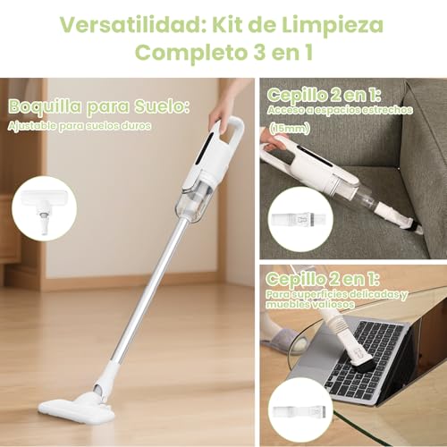 Suirviz U5PRO Cordless Vacuum Cleaner 28000Pa, Handheld and Vertical Lightweight Vacuum Cleaner, Washable HEPA Filter, Anti-Tangle, for Hard Floors, Pets, Home and Car