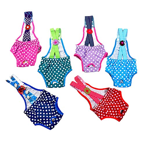 Fully 4er-Set Hunde Baumwolle HÃ¼ndin LÃ¤ufigkeit HÃ¶schen Unterhose UnterwÃ¤sche LÃ¤ufig SanitÃ¤r Windel Hygiene SchutzhÃ¶schen (GrÃ¶ÃŸe S: HÃ¼ftumfang: 32cm/12.59", zufÃ¤llig)