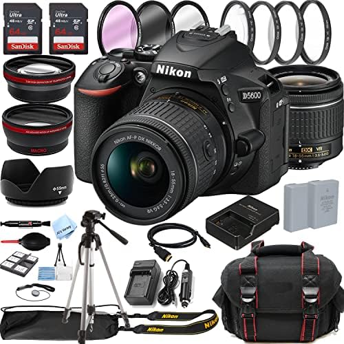 Nikon D5600 DSLR Camera with 1855mm VR Lens + 128GB Memory + Case