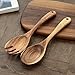 7 Pcs Acacia Wood Cooking Utensils Set Large Wooden Spoons for Cooking Spatula Salad Mixing Spoon Non Toxic Utensil for Kitchen Use Spatulas Non Stick Turner Slotted Serving Spoon Kitchen Utensils