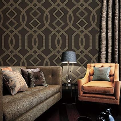 Eurotex 3D Textured Pattern Vinyl Coated Wallpaper (50.01 cm x 10 cm x 10 cm, Coffee Brown)