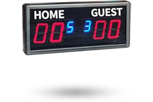 Ledgital Indoor Score Keeper, Electronic Ping Pong Scoreboard with Wireless Remote Control, 6 Digits Score Unit with Round Scores 0-99 in Red and Match Scores 0-9 in Blue, Tabletop & Wall Mount