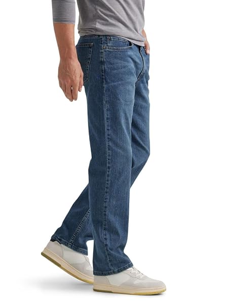 WRANGLER AUTHENTICS MEN’S REGULAR FIT COMFORT FLEX WAIST JEAN, BLUE OCEAN, 36W X 29L