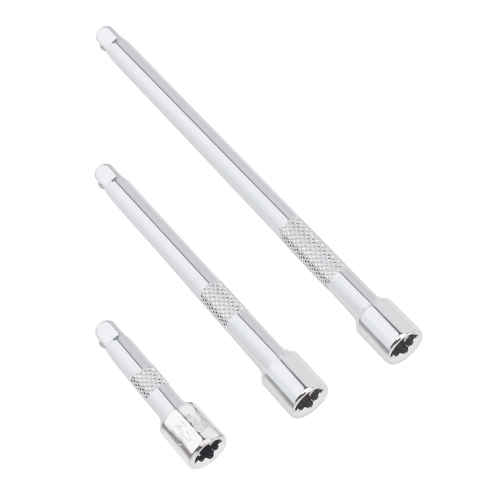 Omninmo 1/4-Inch Drive Socket Extension Set - Includes 2-Inch, 4-Inch and 6-Inch Extensions - Premium Chrome Vanadium Steel with Mirror Finish, 3 Piece , Silver