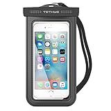 Universal Waterproof Case, TETHYS IPX8 Certified Waterproof Dry Bag for Cellphone iPhone X 8 7s 7 6 6S Plus, SE 5 5S 5C, Galaxy S8 S7 S6 Edge,Note 6 5,4,HTC LG Sony Nokia up to 6.0” Diagonal – Black