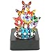 AblueA Magnetic Sculpture Desk Toy Coffee Table Piece As Office Gift Stocking Stuffer (Square Base - Butterflies)