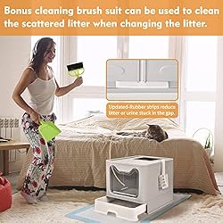 Homagico Foldable Cat Litter Box, Extra Large Front