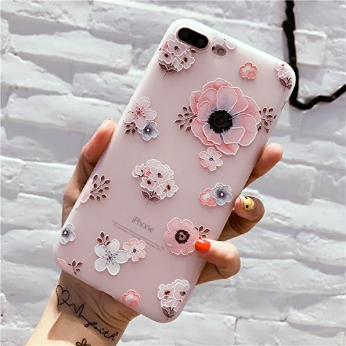 Fashion Silicone 3D Relief Flower TPU Soft Shell Phone Cases for iPhone 7 7Plus 6 6S Plus