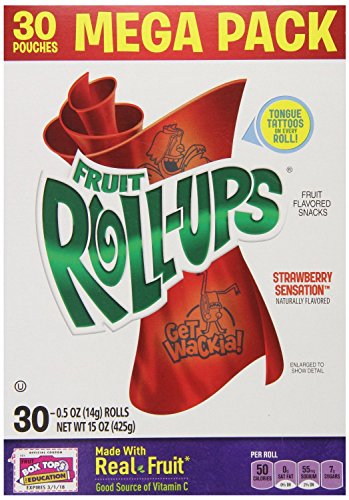 Fruit Roll Ups, Strawberry Sensation Fruit Flavored Snacks,15 Oz (425g) (Pack of 2)