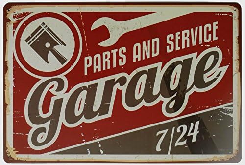 ERLOOD Parts And Service Garage Tin Signs Vintage Retro Wall Bar Pub Poster Art Kitchen Store Ranch 12 X 8
