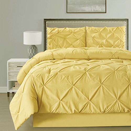 4 Pieces DoubleNeedle Stitch Goose Down Alternative Pinch Pleat Solid