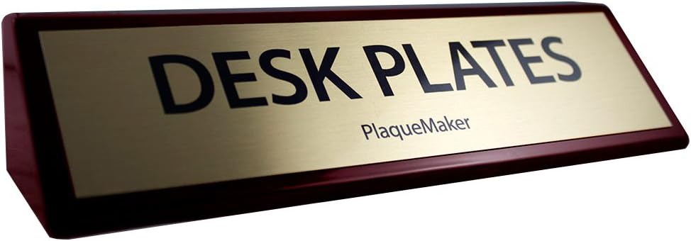 Rosewood Desk Wedge Name Plate (Gold, 8x2")