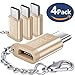 JSAUX Micro USB (Female) to USB C Adapter 4-Pack, Aluminum USB Type C Adapter with Keychain Fast Charging Compatible with Samsung Galaxy S10 S9 S8 Plus Note 9 8,LG V30 G5 G6, Moto Z Z2 and More (Red)