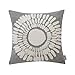 HWY 50 Grey Gray Decorative Throw Pillow Covers 18x18 Inch (1 Piece), Modern Embroidered Cotton Farmhouse Cushion Cover Pillow Case for Couch Living Room Bed Sofa, Sunflower