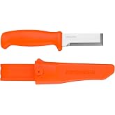 Jorgensen Wood Chisel Knife with Sheath, SK5 Carbon Steel Blade | Ergonomic Handle &amp; Full Tang Design, Wood Chisel for Woodworking, Ideal for Carving, Whittling and Splitting