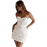 Wchecalino Short Wedding Dresses for Bride 2026 Simple Bridal Shower Dress Boho Mini Wedding Reception Gowns