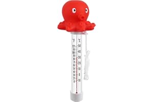 RainboWiner Easy Read Floating Pool Thermometer, 8 Inches Large Size Pond Water Thermometer for Outdoor and Indoor Swimming Pools and Spas Water Temperature - Octopus