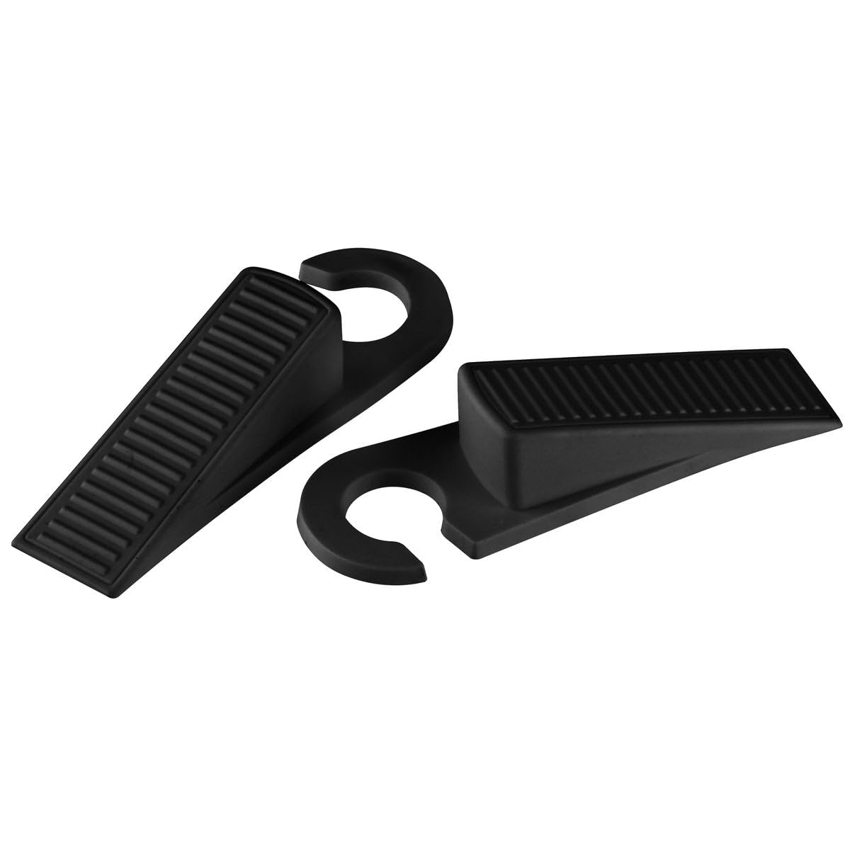 Fackelmann 61440 2 Doorstop, Rubber, Black, 10 x 55 x 7 cm