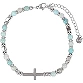 Mikovivi Religious Cross Bracelet for Women, Friendship Beaded Bracelet with Greeting Card Friend Jewelry Friendship Gifts for Women Gift Christmas Easter Graduation