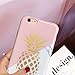 J.west Compatible with iPhone 6/6S Case Slim-Fit Ultra-Thin Anti-Scratch Shock Proof Dust Proof Anti-Finger Print Soft Flexible TPU Case - Marble Gold Pineapple
