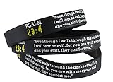 Forge Christian Bracelets Assorted Popular Scripture Verses Printed On Silicone Wristbands (Packs of 10 Silicone Bands)