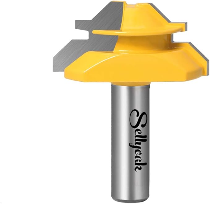 45° Lock Miter Router bit with 1/2 Inch Shank, SellyOak 3/4 Inch Stock Angle Miter Joint Router 45° Lock Miter Router bit with 1/2 Inch Shank, SellyOak 3/4 Inch Stock Angle Miter Joint Router