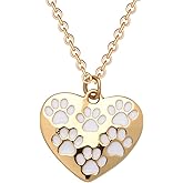 Heart Necklace for Women Paw Print Necklace Pet Memorial Necklaces for Dogs Cat Lover Gifts for Women Gifts for Grieving Pet Owners Birthday Gift for Best Friend Family Heart Pendant Necklaces